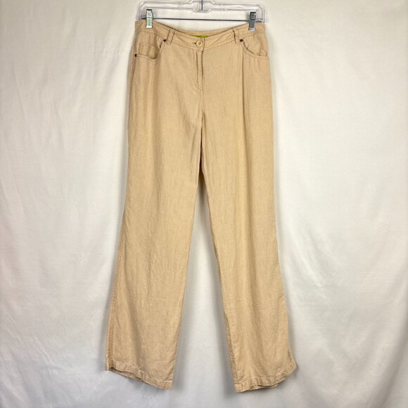 Sigrid‎ Olsen Poet 09 Linen Pants Women’s Size 6 Beige Coastal Chic Travel - Picture 2 of 16